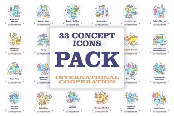 Download International Cooperation Concept Icons - Premium Resources