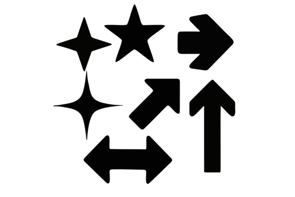 Download Sparkle Star Arrow Sign Y2K Silhouette - Arrow Collection